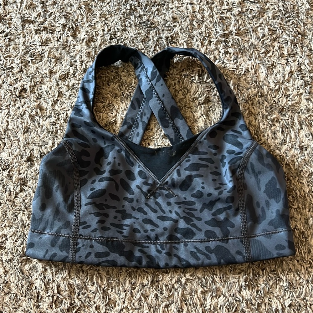 lululemon athletica Charcoal Leopard Sports Bra